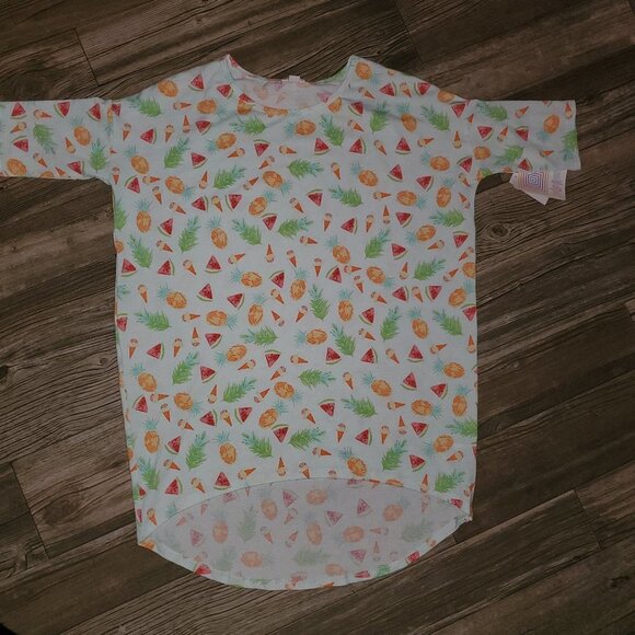 LuLaRoe Irma Tunic Pineapple Watermelon XXS - Picture 1 of 6